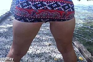 wanna see my outdoor piss drip from short skirt??