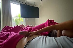 Lie still stepmom milf milks your big cock for fresh cumshot!