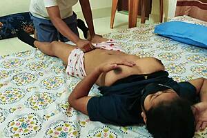 Stunning Desi Lesbian Wife Rams Big Dildo Deep in Bedroom Bliss!