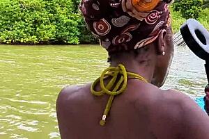 Jungle Bikini Bubbles And Exotic Ebony Views