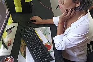 office day turns wild as mature housewife tries delicious cock with ass shaking slaps