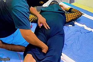 muslim hijab stepsis spreads pussy for toy play but bro picks wrong anal hole with plug