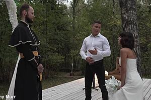 wanna see this bride's last mmf with two monster cocks before wedding?