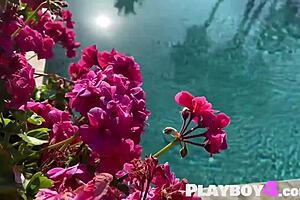 ana foxxx poses by pool then fingers big ass ebony pussy wet