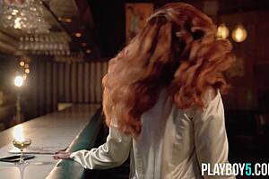 mature redhead milf minxie strips hairy pussy for playboy late night