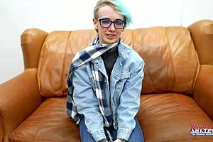 Slim Blonde Coed Raven's Messy Deepthroat and Squirting Toy Play