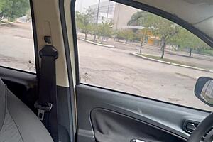 brazilian teen gives ass to trainer in parking lot post workout