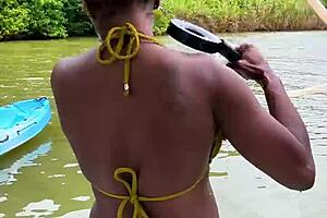 Jungle Bikini Bubbles And Exotic Ebony Views