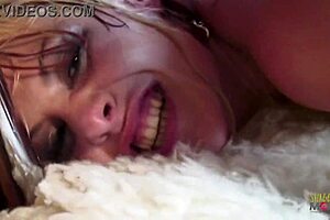 Ever seen a blonde milf's big tongue deepthroat three guys in stockings?