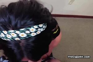 Slutty big tit teacher, wanna cock her at work?