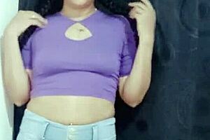 allisonvega teases with hot latina striptease ripping clothes off her curves