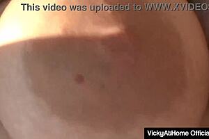 Bikini babe Vicky Vette strips poolside for wet cock sucking