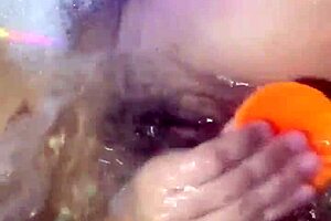 Latina MILF and ebony lesbian play hairy pussies with dildos vibrators 😏🍆💦