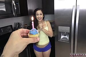 hey teen, milf helps burst your virgin balls in bondage for birthday cumfest