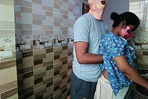 desi housewife feels the romantic thrill getting fucked deep in her kitchen by lover