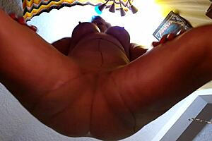 dawnskye1962 oils curvy hairy ass in tan pantyhose pov