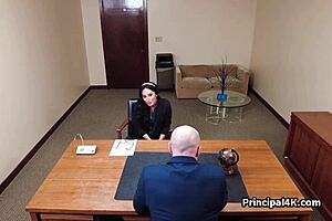 Slutty big tit teacher, wanna cock her at work?