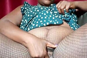 a hot standing fuck ends with thick creampie dripping from her saggy tits