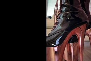 Fetish milf katy goddess dominates in latex heels