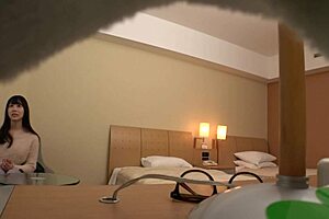 Japanese milf cosplayer bares huge natural tits for hotel shoots