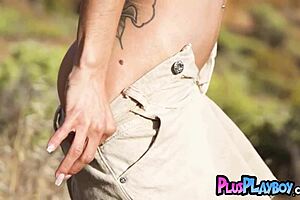 Sweet Big Tits Ebony MILF Poses Naked Outdoor With Hot Latina Teen