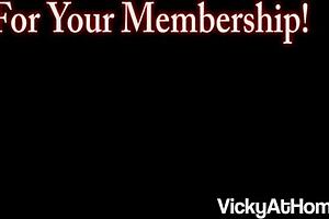 Vicky Vette drills tight ass glass dildo big clit dirty talk