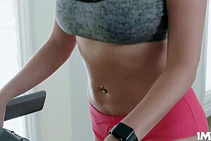 Vanessa Cage Feels Trainer's Hard Cock Rubbing Her Shaved Pussy In Cage?