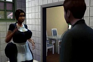 Naughty Maid's Big Tits Drip in Sinful Shower Ep 5