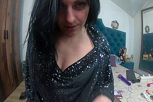 horny pantyhose slut dances masturbates ripped tights shiny top