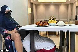 muslim widow mom dinner date ends horny pussy riding desk fuck first time