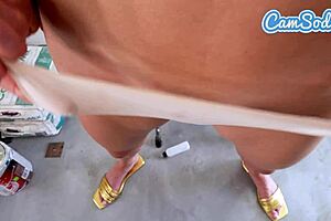 Step Mom Caught Pants Down Takes Standing Fuck and Cum-Filled Panties