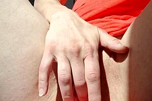 Redhead beauty fingers wet shaved pussy passionately solo masturbation closeup