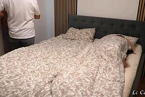 Hubby fucks hot bar milf at home while cuckold wife watches permission granted