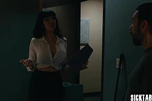 Desperate big tits milf drops to knees for rough blowjob