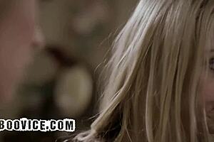 blonde stepdaughter shares stepmom with boyfriend threesome fun