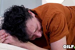 Granny Claire Knight Spanks Lad's Cock Then Rides It Hard Doggystyle!