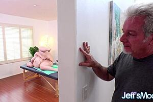 Masseur works hard to satisfy curvy BBW Eliza Allure's needs