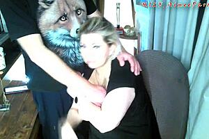 the old fox grabs my young tits and i suck his cock so gratefully on the balcony... mmm!