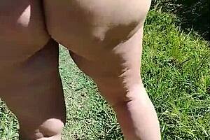madrasta flashes big ass publicly in forest voyeur thrill pt01