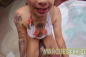 two horny latina babes splash into steamy anal threesome bathtub fun