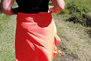 madrasta flashes big ass publicly in forest voyeur thrill pt01