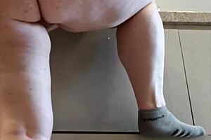 naughty canadian maid flashes big tits to stepbro in kitchen