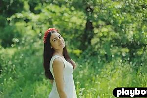 hot russian cira nerri strips poses naked outdoor body tease