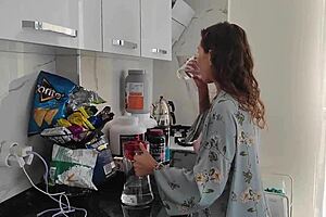 young stepmom we can't be late... daddy's waiting before anal creampie ride