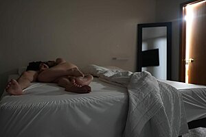 Curvy homemade wife surprised at party, feet up as fat cock pounds her pussy missionary.