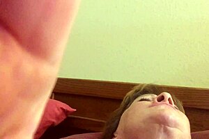 Granny Carmen's homemade POV pussy lick compilation makes her cum hard