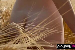wanna see busty blonde milf jenessa dawn strip naked in wheat field?