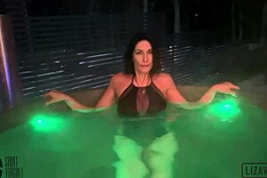 Hot stepmom bathes naked for stepson, begs his fingers in her wet pussy?