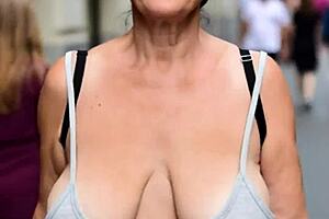 busty milfs bounce massive natural tits braless outdoors compilation