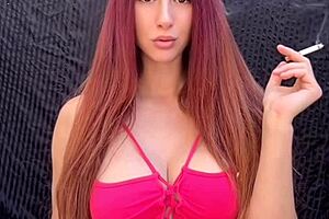 Artemisia loves her hot outdoor smoking session in bikini?